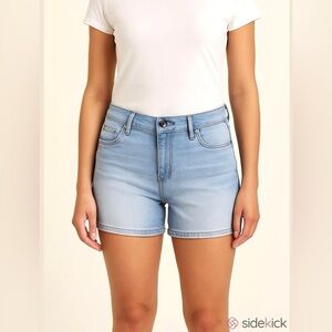 Seven7 Women’s Blue 5 Pocket Soft Stretch Knit Casual Denim Jean Shorts Size 6